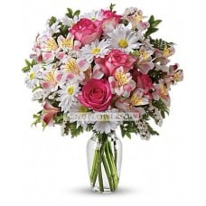 Bouquet Of Flowers White And Pink
