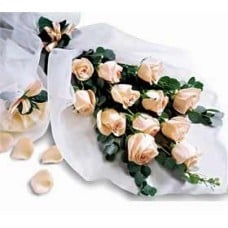 Sumptuous Hand Tied White Roses