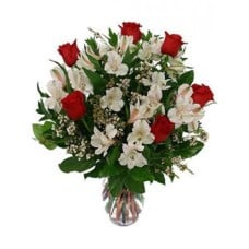 Bouquet of Alstroemeria& Red Roses