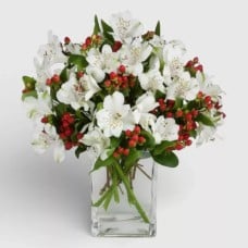 White Alstroemeria Bouquet "Angel Wings"