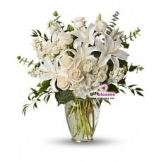 Bouquet of White Roses And  Lilies