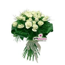 Bouquet of 25 white roses Recognition