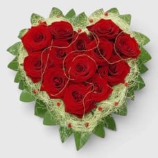 Heart-shaped arrangement For Your Heart, red roses