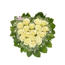 Heart-shaped arrangement of white roses Tender Heart