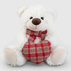 Teddy bear with heart, white