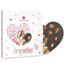 Chocolate heart with nuts