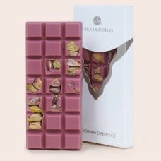 Ruby chocolate with pistachios