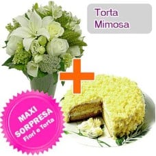 Mimosa Cake + Flowers (Classic Composition)