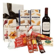 Lalande de Pomerol with Belgian sweets as a promotional gift