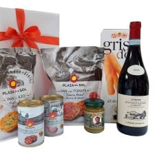 Gift with Italian and Spanish snacks with Red Italian