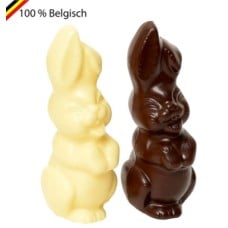 Duo Laughing Bunnies chocolate Callebaut 12 cm W, P