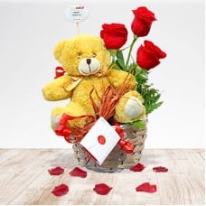 rose trio and plushtoy