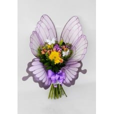 Butterfly style bouquet with tropical roses