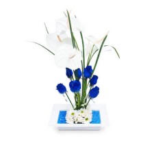 Arrangement With Blue Flowers-1