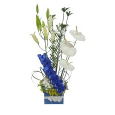Arrangement With Blue Flowers-2