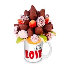 Fruit Arrangement Of Strawberries With Chocolate