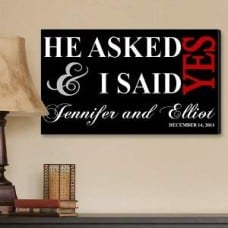 Personalized Black I Said Yes Canvas Print
