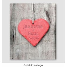 Personalized Embossed Heart Canvas Sign