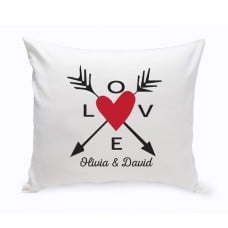 Personalized Love Arrows Throw Pillow