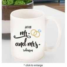 Personalized Mr. & Mrs. Wedding Ring Coffee Mug