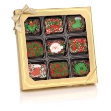Chrstmas Chocolate Dipped Mini Crizpy- Window Gift Box of 9