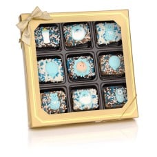 Baby Boy Chocolate Dipped Mini Crizpy - Window Gift Box of 9