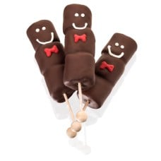 Gingerbread Man Hand-Dipped Marshmallows Sticks