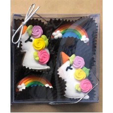 Unicorn Mini Iced Sugar Cookies -Clear Gift Box of 4