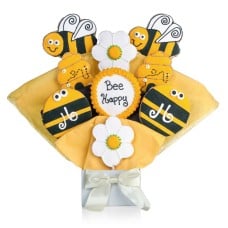 Bee Happy Cookie Bouquet (5 Cookie Count)