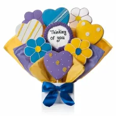 Daisies and Hearts Cookie Bouquet (12 Cookies)