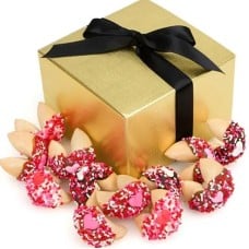 Romantic Hand Dipped & Decorated Gourmet Fortune Cookies- Gift Box Of 24
