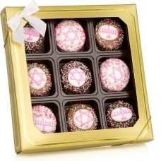 Hanukkah Pink Hand Dipped & Decorated Sandwich Cookie- Gift Box
