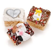 Wedding Chocolate Hand Dipped Mini Rice Treat- Single