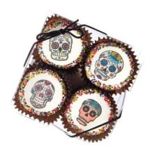 Edible Print (TM) Dia de los Muertos Clear Box of 4 Oreos