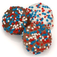 Red White and Blue Stars Chocolate Dipped Oreos- Individually Wrapped