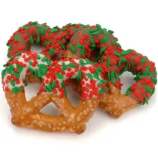 Holly Berry Sprinkles Chocolate Pretzel Twists