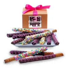 Spring Belgian Chocolate Pretzel Wands Gourmet Gift Box