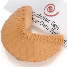 Peanut Butter Dipped and Drizzled Super Giant Fortune Cookie
