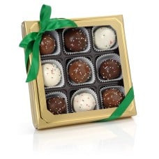 Holiday Belgian Truffle Cake Bons- Gold Gift Box