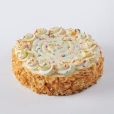 Festive round cream cake