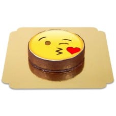 Emoji cake with a kiss