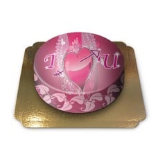 Cake I love you -heart with wings (Small)