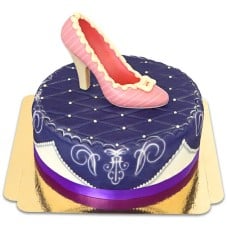 Purple Delux Cake With Chocolate Shoes
