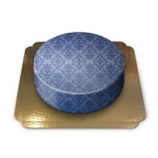 Pattern cake, blue (Small ((18 cm) 6-8 pieces))