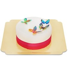 White cake with sugar wafer butterflies (Small (18 cm(6-8 pieces)))