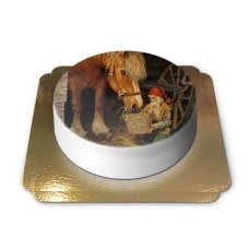 The farm gnome feeds the horse - Jan Bergerlind (small (18cm (6 pieces))