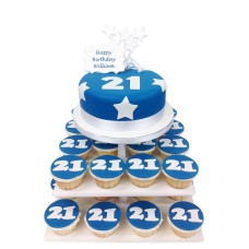 Birthday Blue Numbers Cake Tower