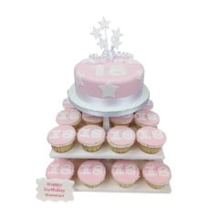 Birthday Pink Numbers Cake Tower