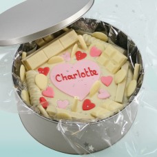 Hearts and White Chocolate Cake In-A-Tin