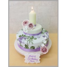 Candle Lit Garden Cake